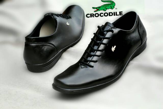 SEPATU PANTOPEL CROCODILE HITAM FORMAL SWEDIAN LEATHER