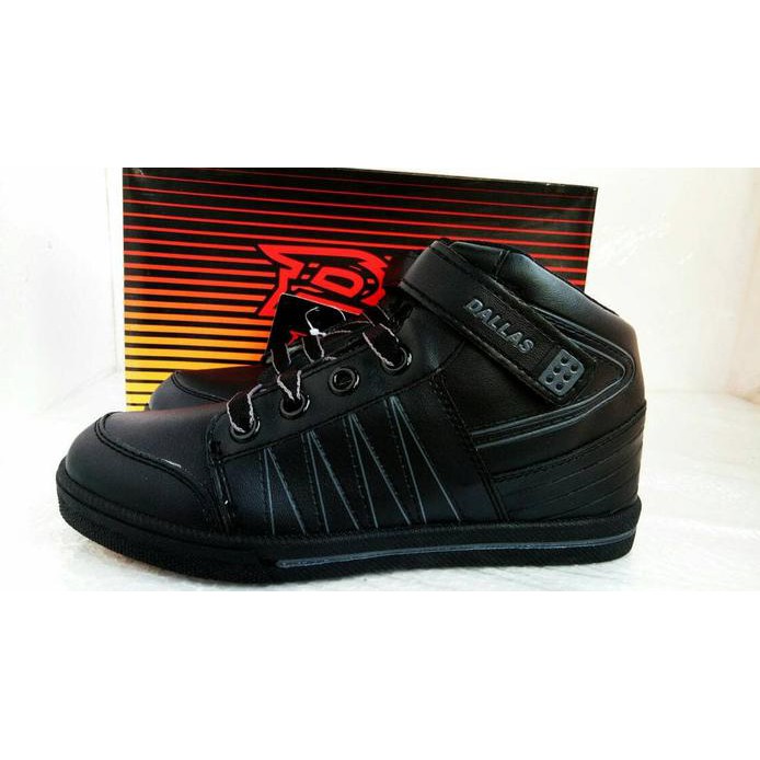 sepatu anak laki laki dallas hitam, sepatu sekolah sd smp sma, boots sry77
