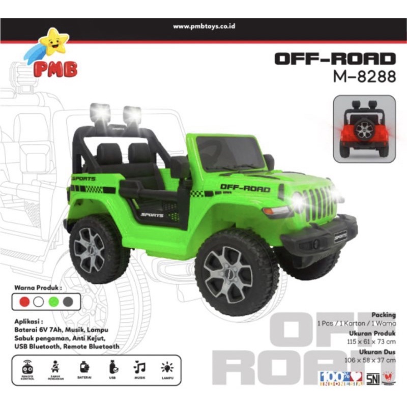 Mobil mobilan aki anak PMB JEEP OFFROAD 8288 New