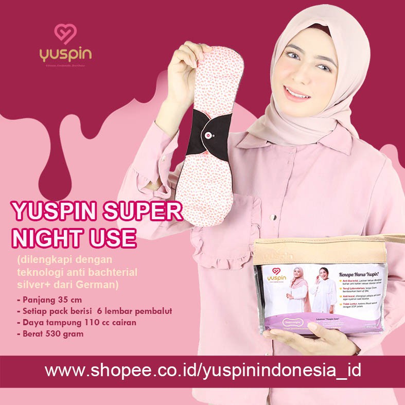 Pembalut Kain Yuspin Super Night Use Yuspin Indonesia Menspad Kain Pembalut Kain Cuci Ulang Shopee Indonesia