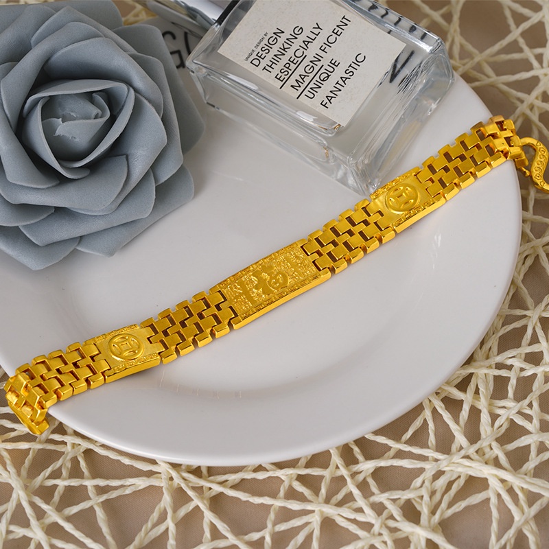 Gelang Rantai Lapis Emas Imitasi 24K Untuk Pria