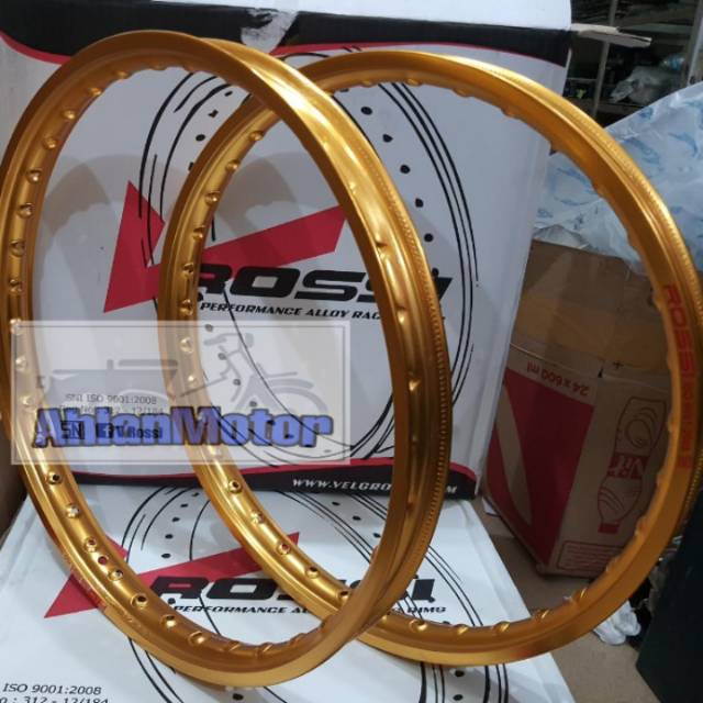Vleg Rossi 2pcs GOLD & SILVER  120×17 ,140×17 Velg Rossi 120×17 /Vleg Ring 17 murah 120×17 Gold