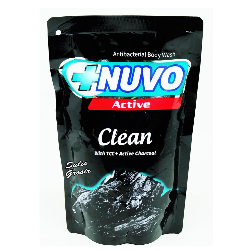 Nuvo Sabun Cair 60 Ml Active Clean Active Charcoal Hitam