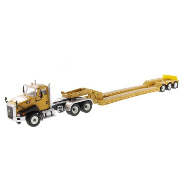 DIECAST TRUCK TRAILER - CATERPILLAR CT660 LOWBOY FLATBED 3 TANDEM