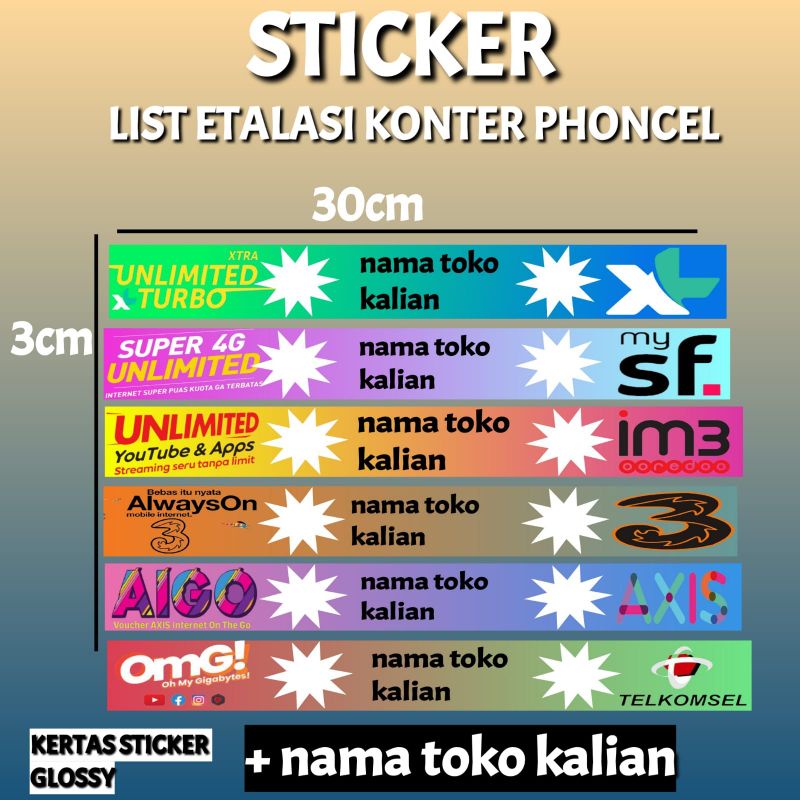 

STICKER ETALASE KONTER PHONCEL NEW DI7F