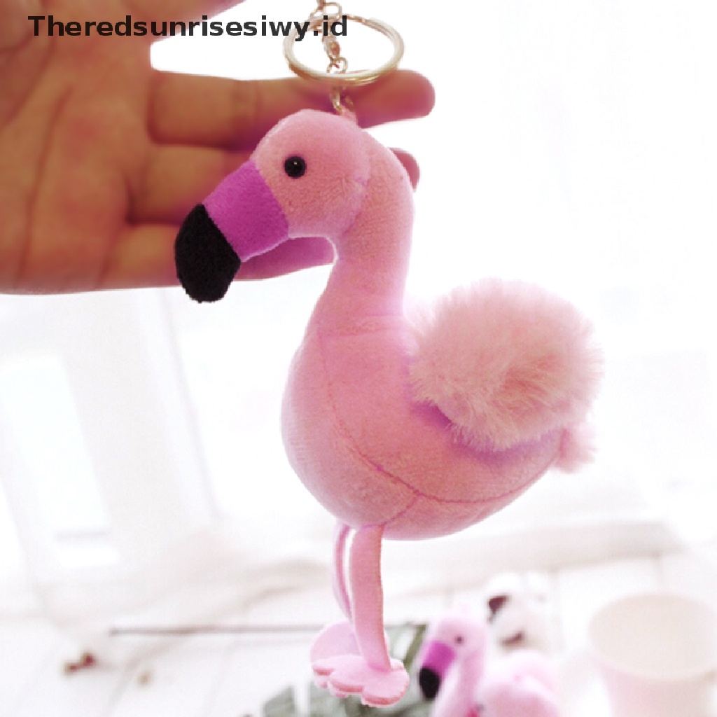 (Theredsunrisesiwy.Id) Gantungan Kunci Bentuk Flamingo Bahan Plush