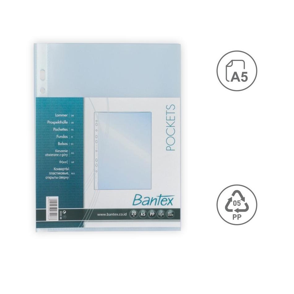 

{T-UIQ} {♥} Bantex PP Pocket Sheet Protector Size A5 20 Lubang 10 Lembar {proses cepat}