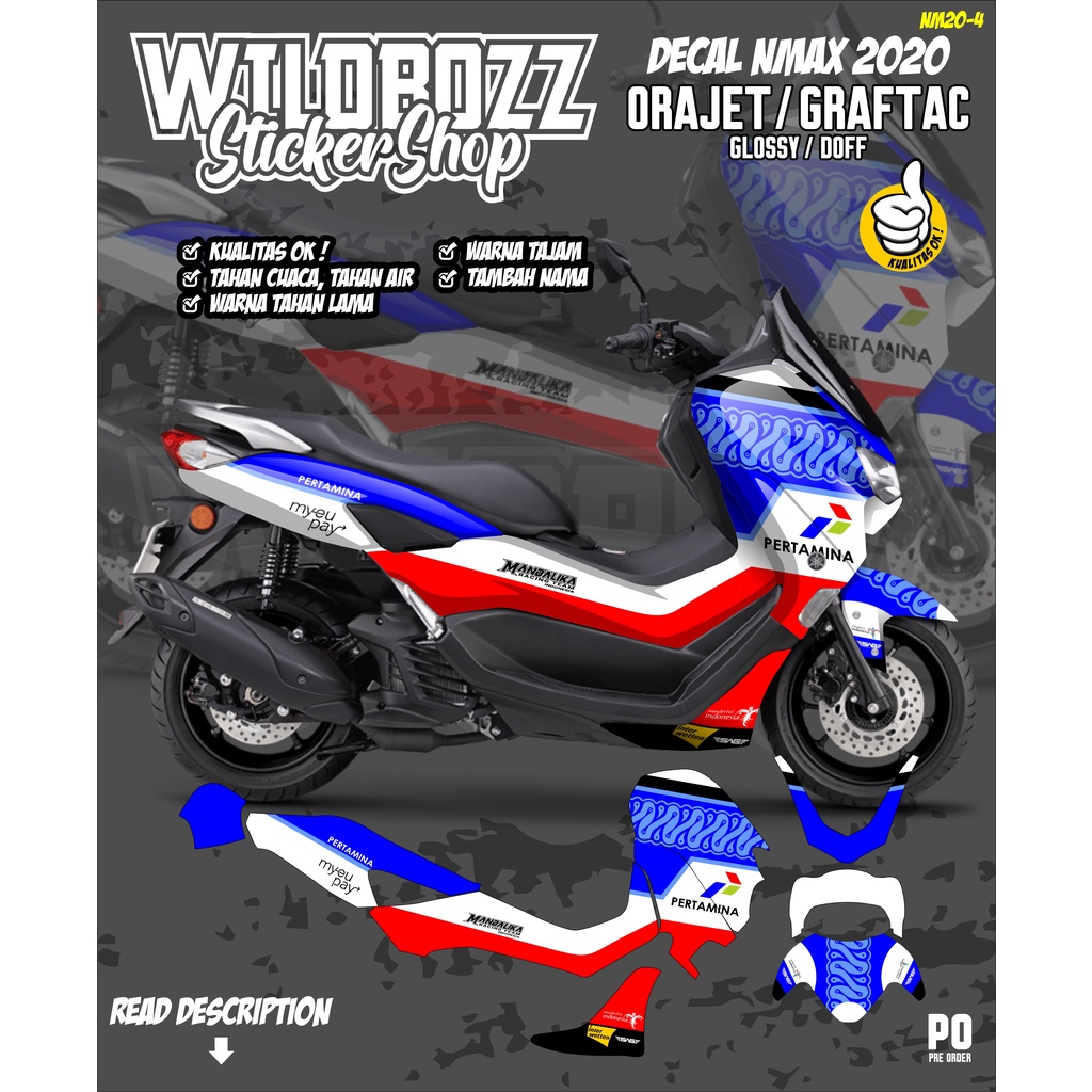 decal Nmax 2020 full body motif mandalika (NM20-4) bahan orajet/graftac -WILDBOZZ STICKER-