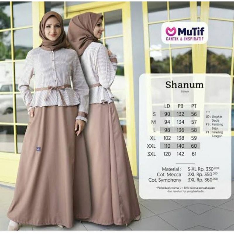 Baju Gamis Muslim Wanita Remaja-Mutif Shanum