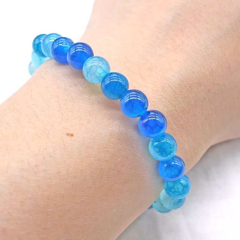 Gelang Batu Alam Blue Agate 8mm