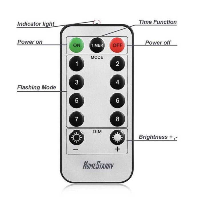 Lampu Hias with Remote Dekorasi 200 LED 20 Meter  YUSHILED Outdoor