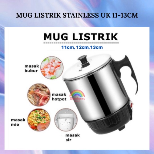 MUG LISTRIK STAINLESS/PEMANAS AIR/ MUG MINI/MUG LISTRIK SERBAGUNA PEMANAS KOPI