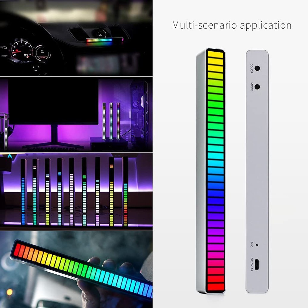 Voice Sound Control Audio Spectrum Indicator Bar 32 LED RGB