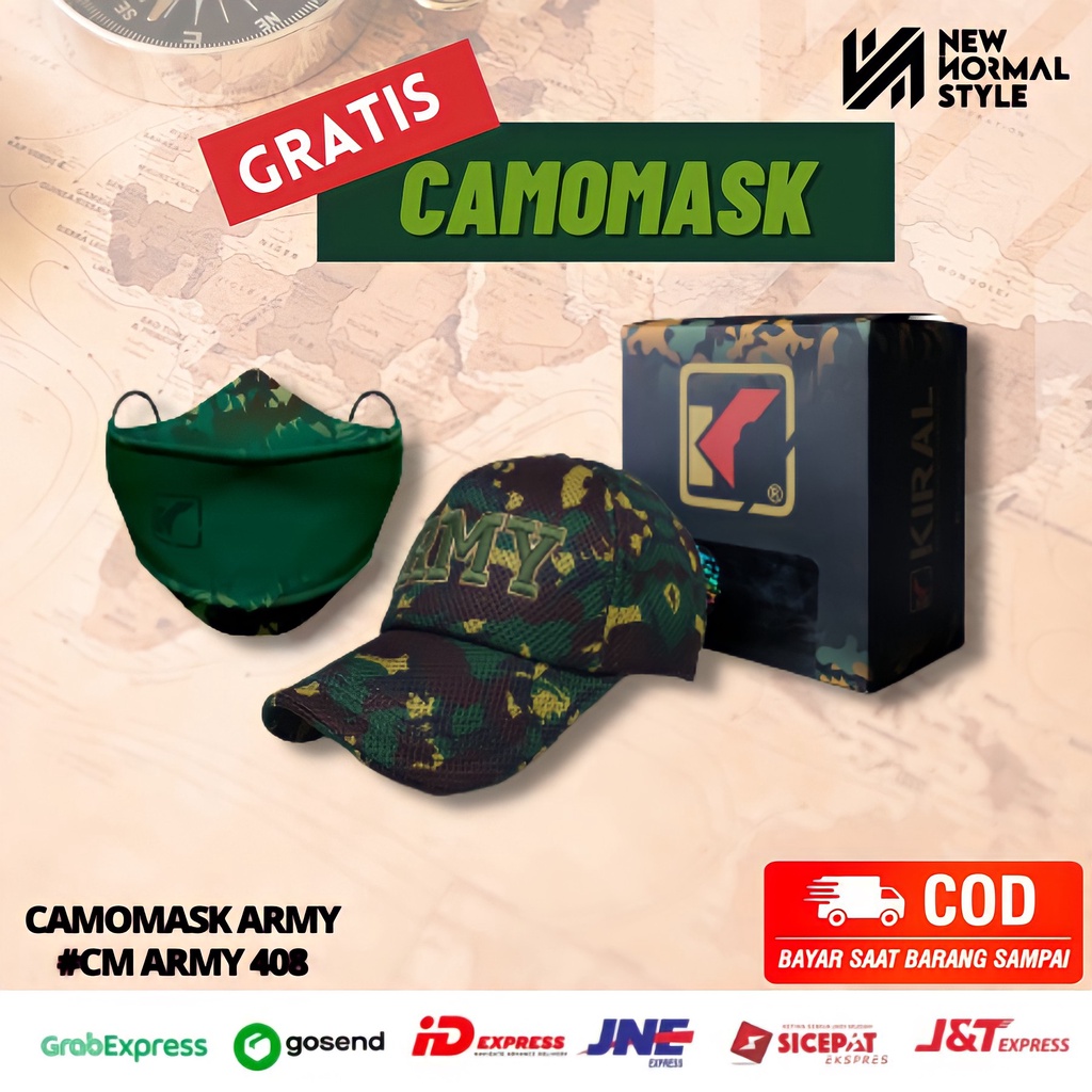 CAMOMASK ARMY SERIES Topi Pria Distro Baseball Jaring Tactical Komando Army Pria Wanita Cowok Kekinian Original Keren Dewasa Murah