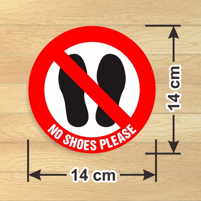 

Sticker Sign No Shoes Please Stiker Tanda Larangan Memakai Alas Kaki