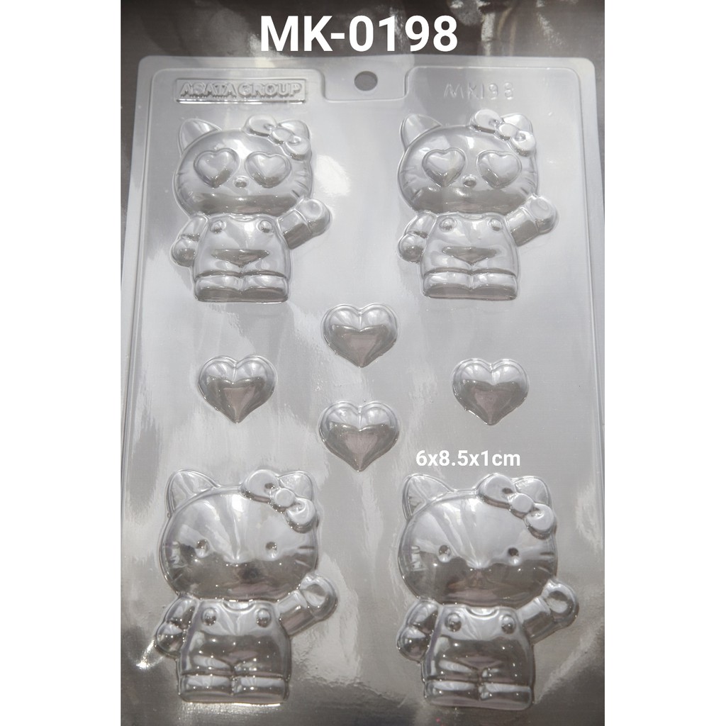 MK-0198 Cetakan Mika Cetakan Coklat Hello Kitty