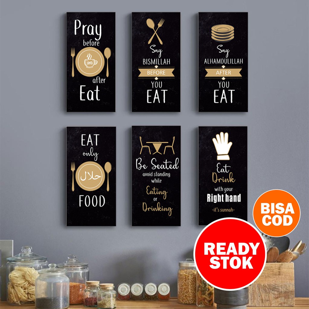 Pajangan Dinding Hiasan Kitchen  Dekorasi Dapur Happy Cooking Rumah Modern Nordic Kayu Minimalis Mewah Hitam Aesthetic Estetik Cantik Tinggal Tempel Stiker Satu Set Dan Ruang Makan Tulisan Gantung Kecil Koki Kitcen Bakery Tempel Unik Ukuran Besar Murah