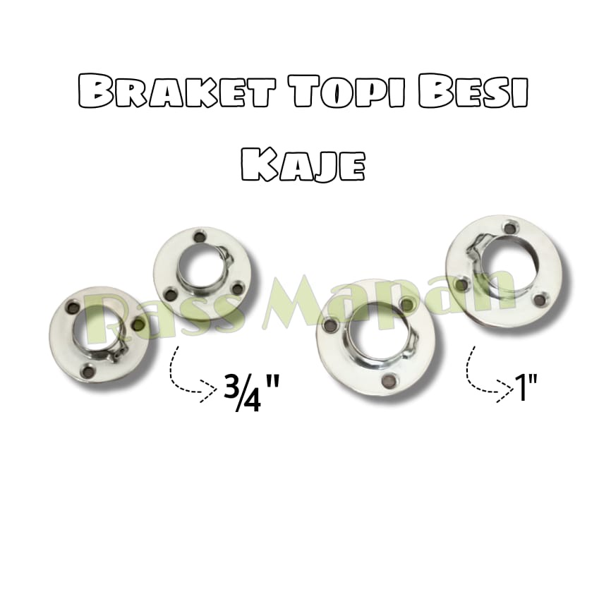 Braket Pipa Topi Besi Kaje 1" 3/4"