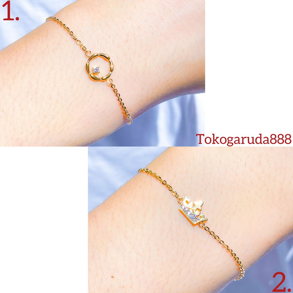 Banyak motif yaa Rantai tangan SERUT anak dan dewasa emas asli kadar 700 70 16k ADJUSTABLE meteor crown rolexx queen mahkota permata polo tiger love 2 dua gr g gram panjang 14 15 16 17 18 19 cm gelang korean gold