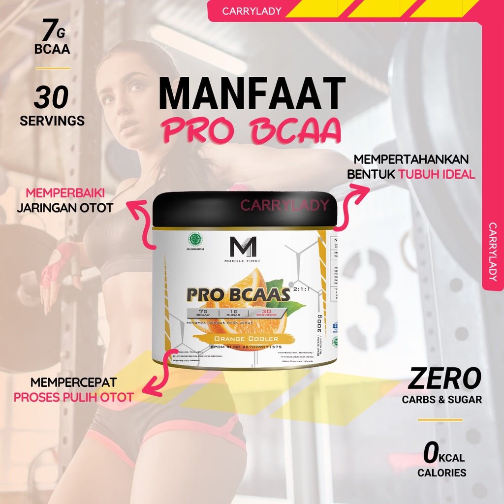 Muscle First Pro BCAA 300 gram / 30 serving Gold Series MuscleFirst M1 Nutrion BPOM HALAL MUI Suplemen Gym ProBCAA Recovery