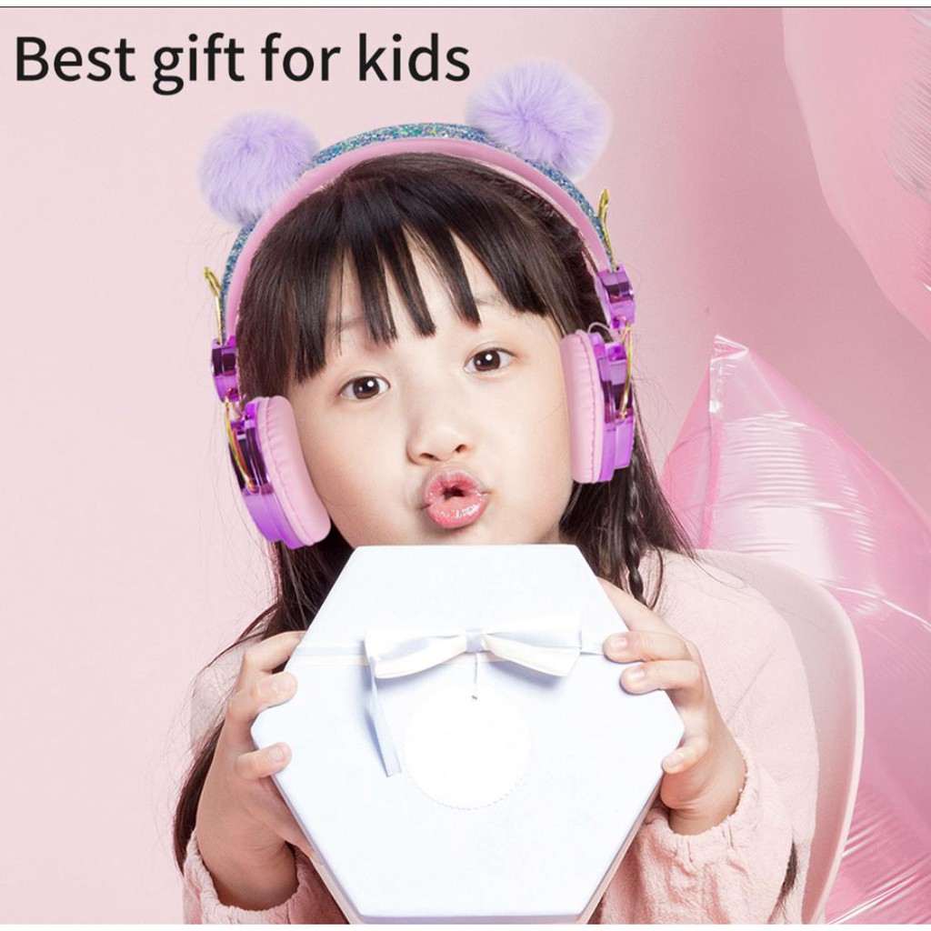 Headset Bando Cute Unicorn SWAROVSKI DIAMOND Kabel Headphone Design GLITER SUPERBASS TERMURAH