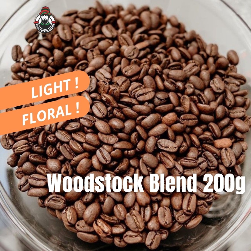 

RAJA COFFEE ESTATE WOODSTOCK BLEND 200G KOPI BIJI BUBUK ARABIKA ACEH GAYO JAMIN FRESH ROAST