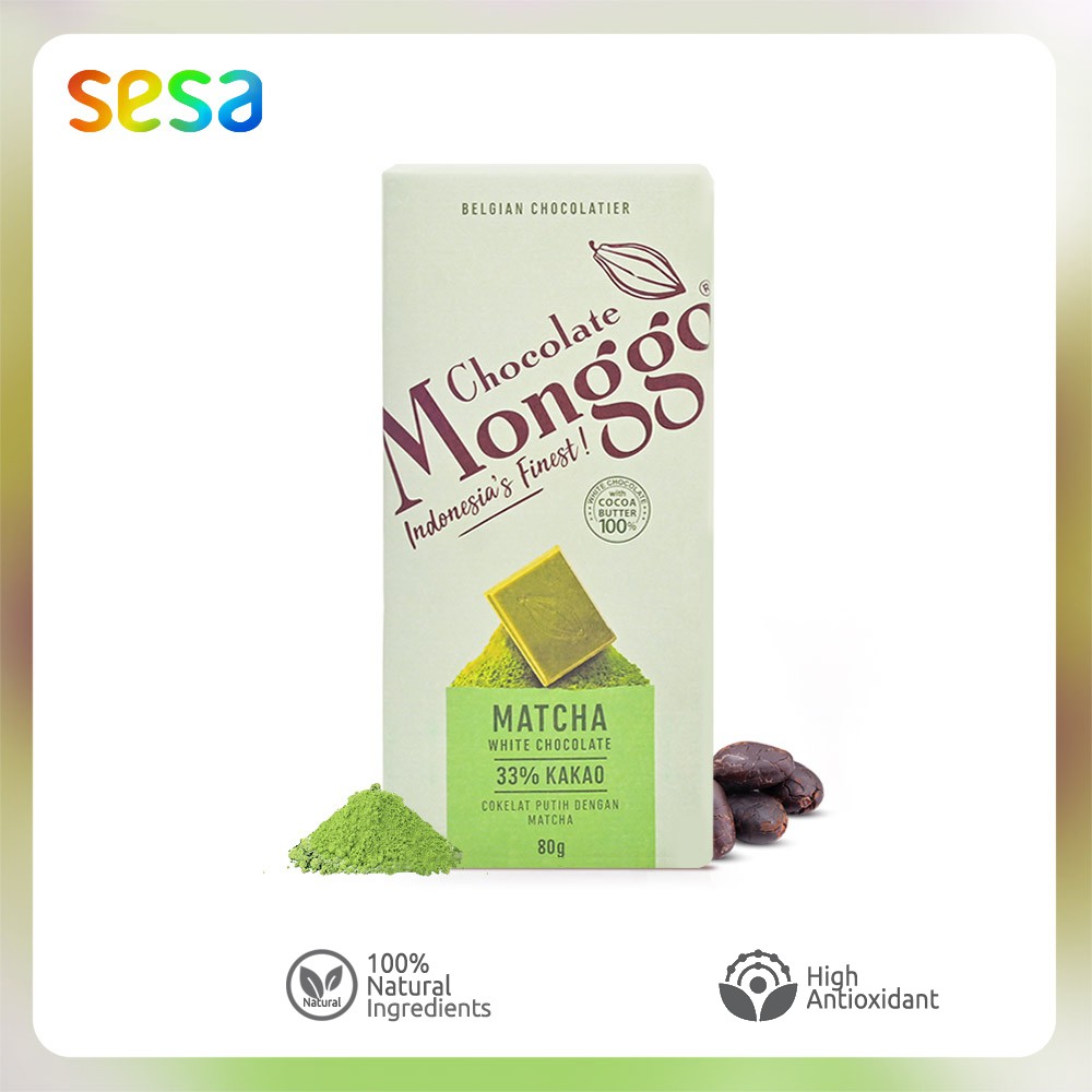 

Chocolate Monggo - Matcha White Chocolate 33% Kakao 80 g