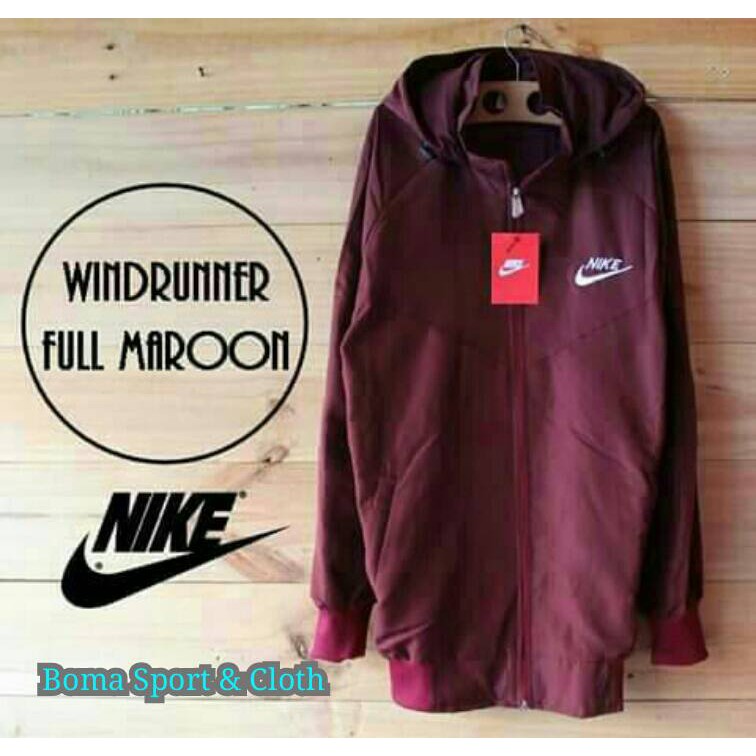 JAKET PARASUT NIKE MERAH MAROON |JAKET WINDRUNNER| JAKET OLAHRAGA