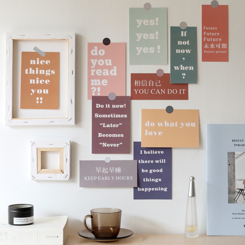 15 Pcs/Set IG Text Inspirational Decorative Card