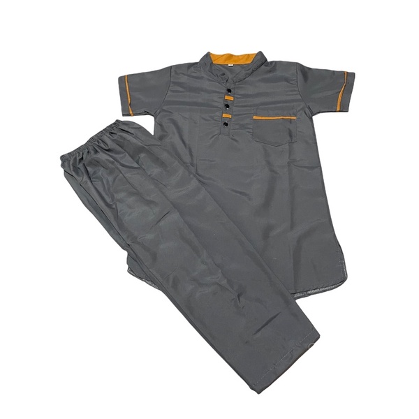 KOKO KURTA ANAK KANCING USIA 1-10 TAHUN-KANCING ABU