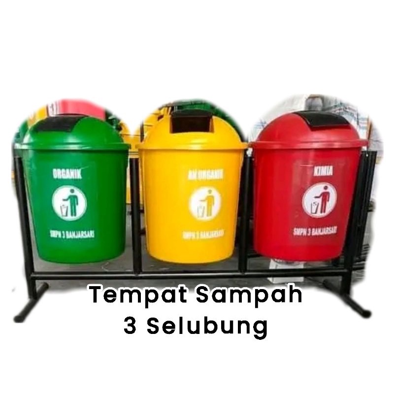 Tong Sampah 3 selubung/Tong sampah perumahan/Tong Sampah sekolah/ Tong sampah 3 lobang