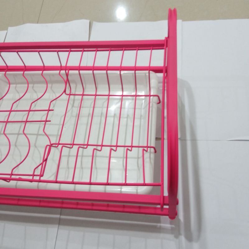 TERMURAH IMPOR Rak Piring Dapur Stainless Steel Pink Kuat Berkualitas Dapur Cuci Piring