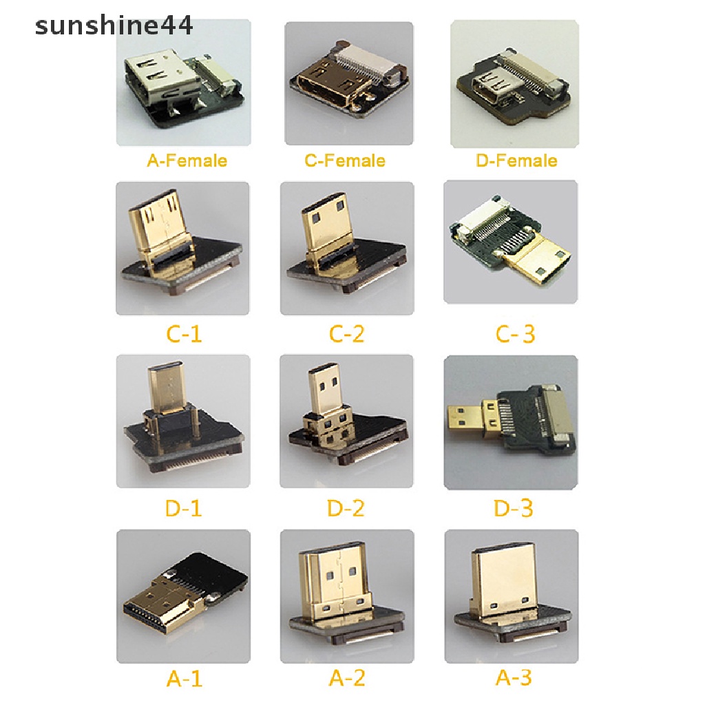 Sunshine Adapter Mini Micro Hdmi 90 Derajat Untuk Fotografi Fpv