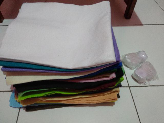 Kain Flanel Paket 19 Warna (ukuran Besar 50cmx45cm)
