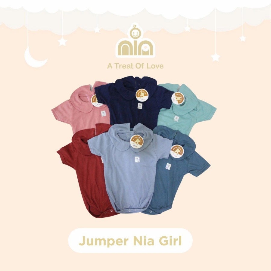 NIA Jumper Bayi Perempuan Warna Polos Premium Merk Nia 0-3 Bulan