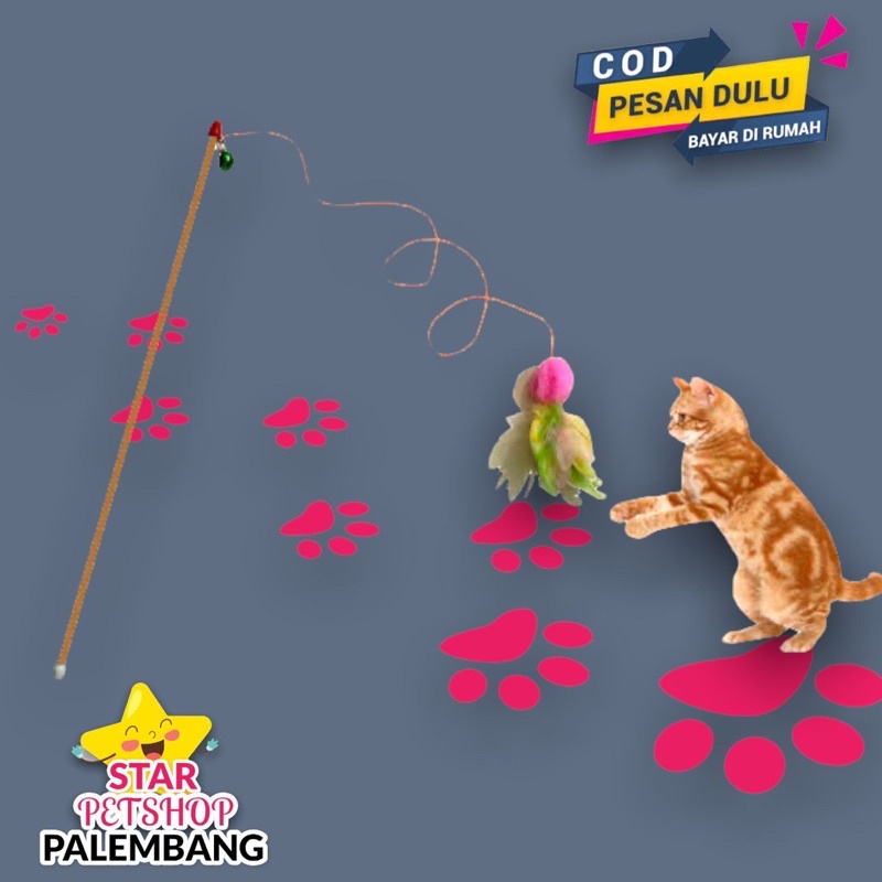 Mainan stick Kucing Free Packing Bubble