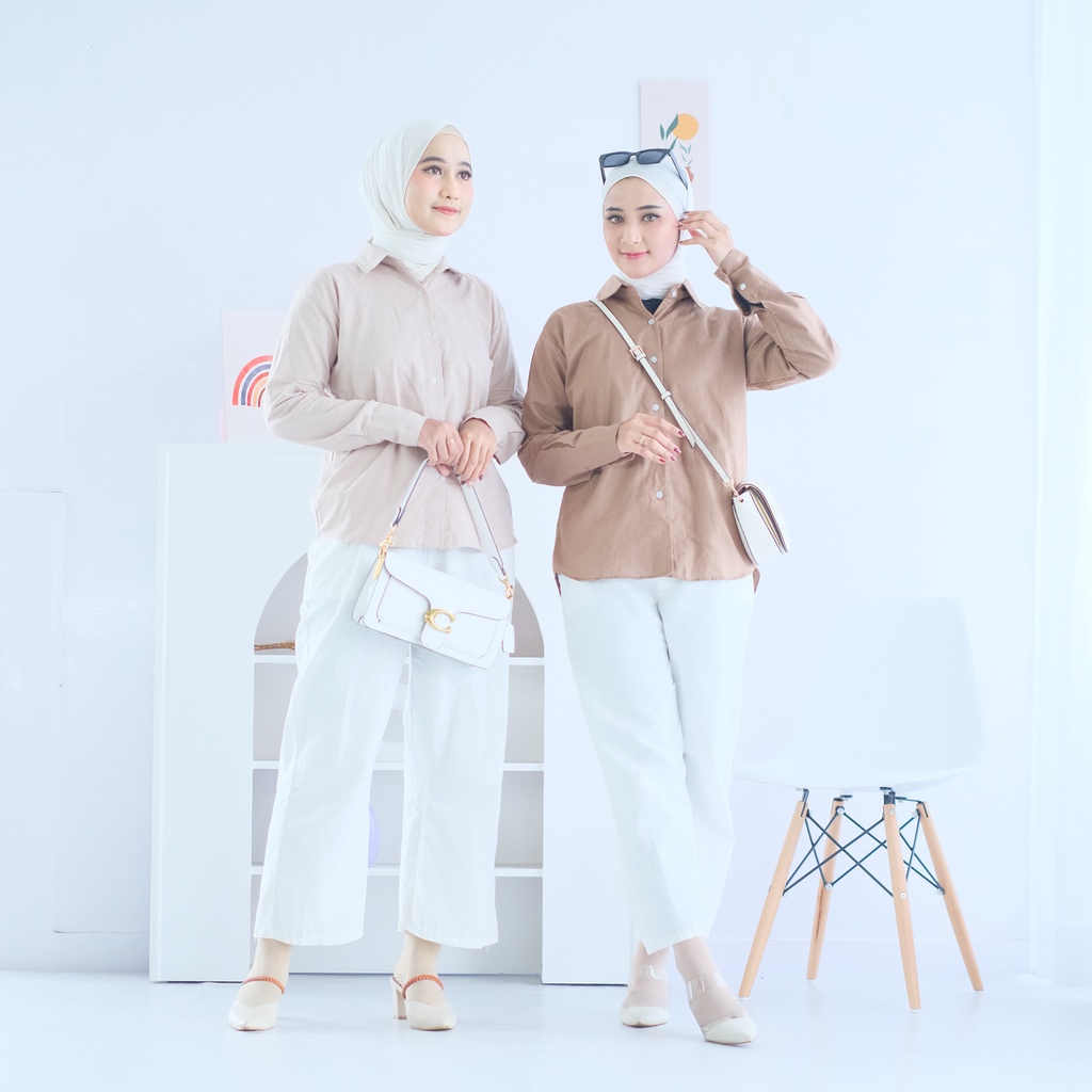 (MGA) KEMEJA REXY RAMI LINEN BLOUSE WANITA