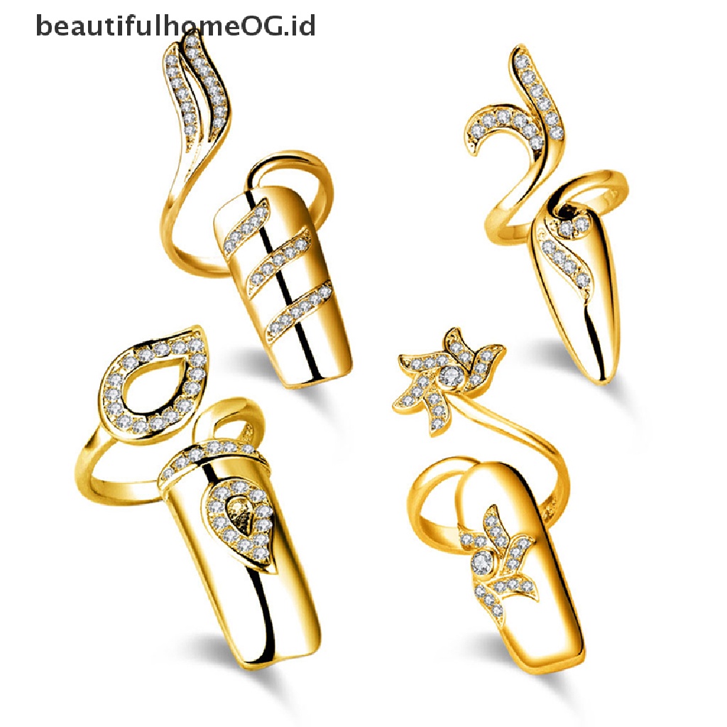 Set Cincin Jari Kuku Lapis Silver Untuk Pesta