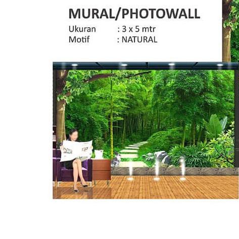 Photowall Mural Wallpaper Dinding Mural Pemandangan Alam Hijau 3D Galeridini09