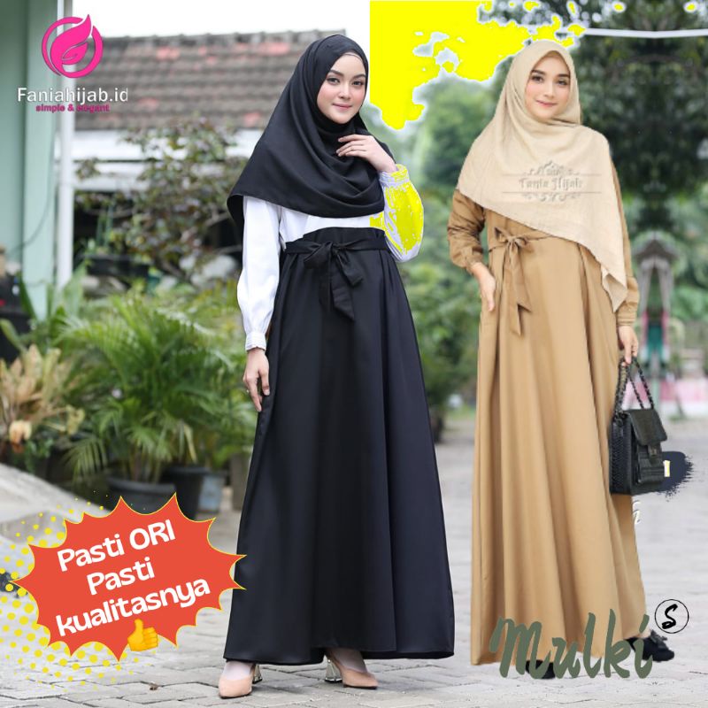 Baju Gamis Seragam Kerja Hitam Putih Dinas PDH PNS Pemda Sidang Wanita Bahan Toyobo Mix Wollycrepe