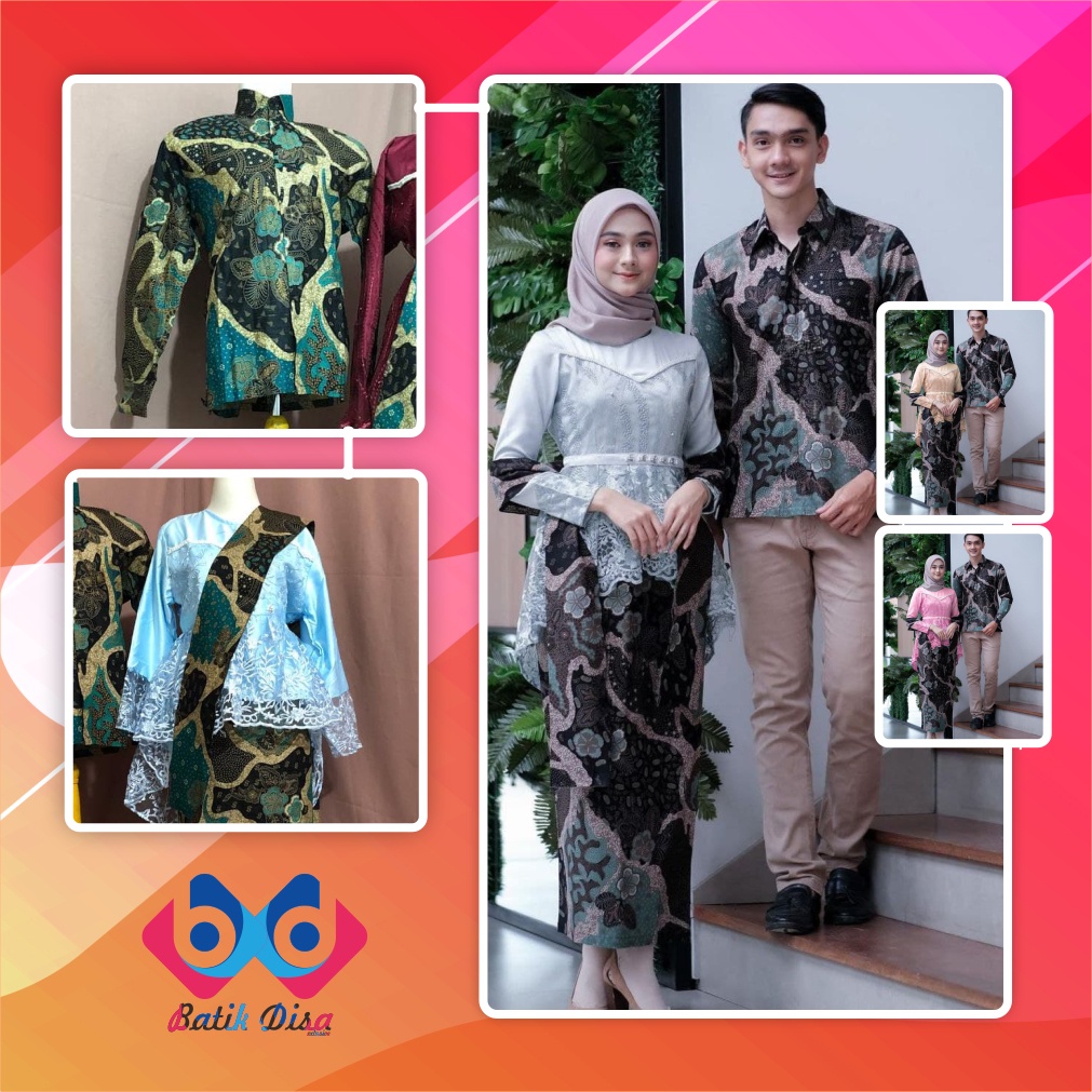 KEBAYA COUPLE SEMI PRANCIS Katun BAHAN KEBAYA SEMI FRANCE CORNELI COUPLE IZARA BATIK COUPLE