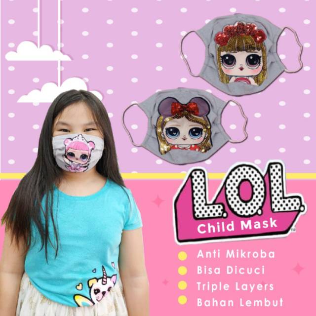 Masker anak LED / Ada Lampu LED / Bisa Nyala