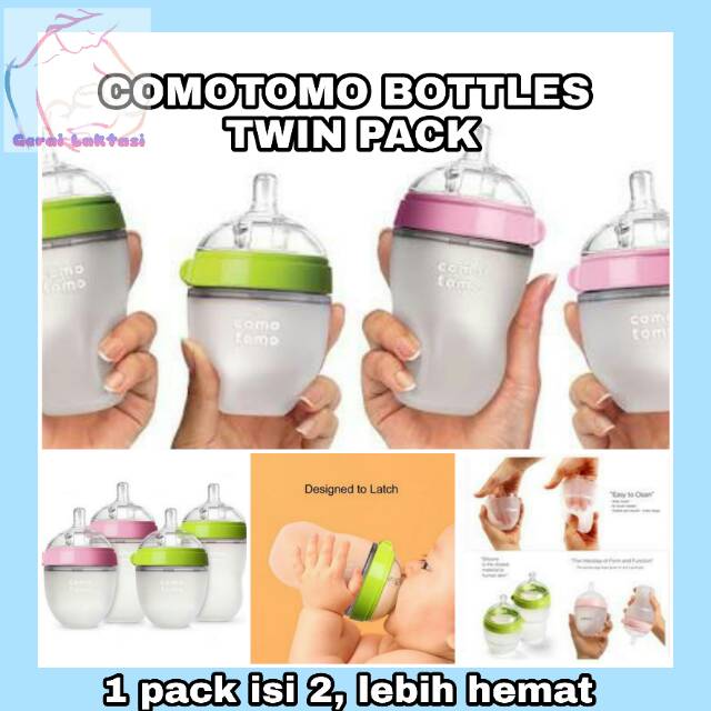 COMOTOMO BOTTLE TWIN PACK 150ML 250ML COMO TOMO PAKET ISI 2