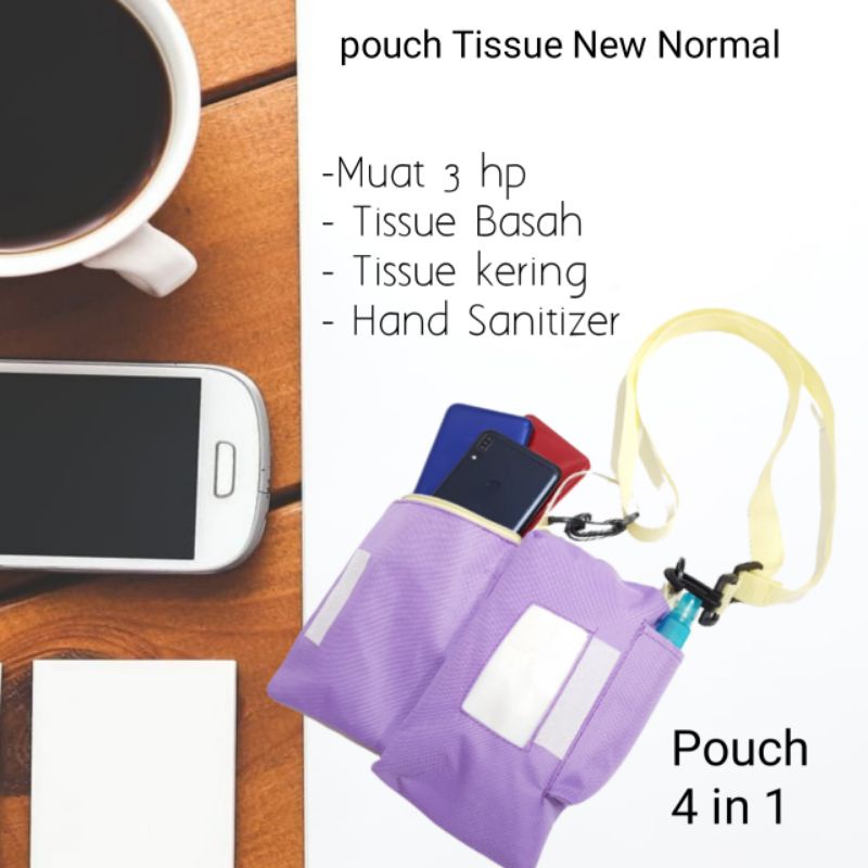 (PAKET)  Pouch 4in1 New Normal + Pouch pulpen + MASKER FASHION SCUBA WARNA HITAM. SY1504