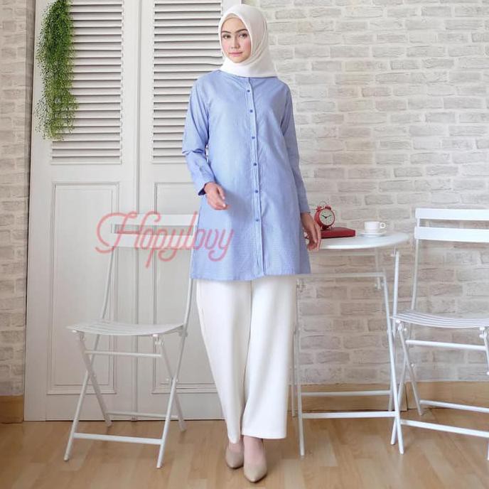 Diskon Baju Atasan Muslim Tunik Jihan Tunik Wanita Muslim Fashion Muslim - Hitam