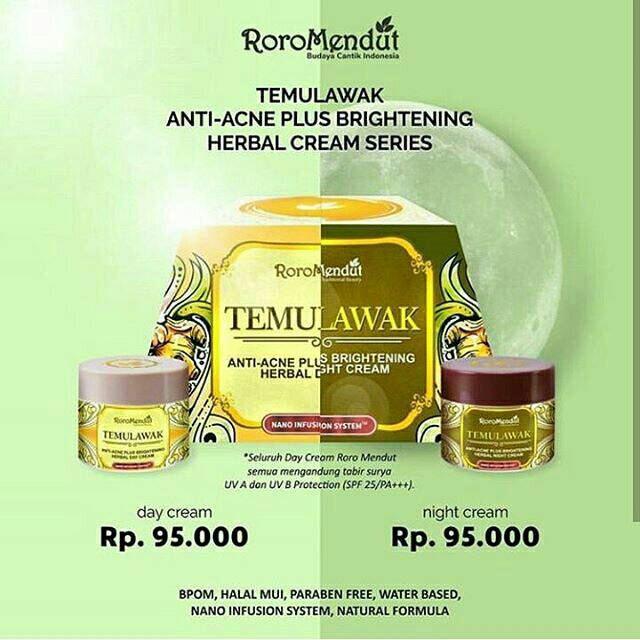 Cream Day & Night skincare Temulawak Roro mendut