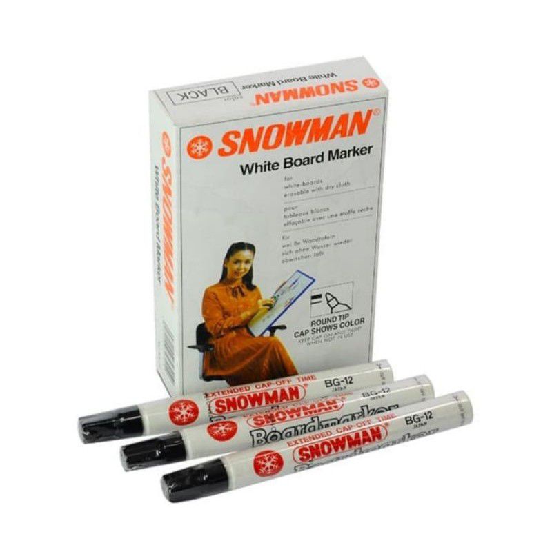 

Spidol Whiteboard Snowman BG-12 / Spidol Non Permanent Original