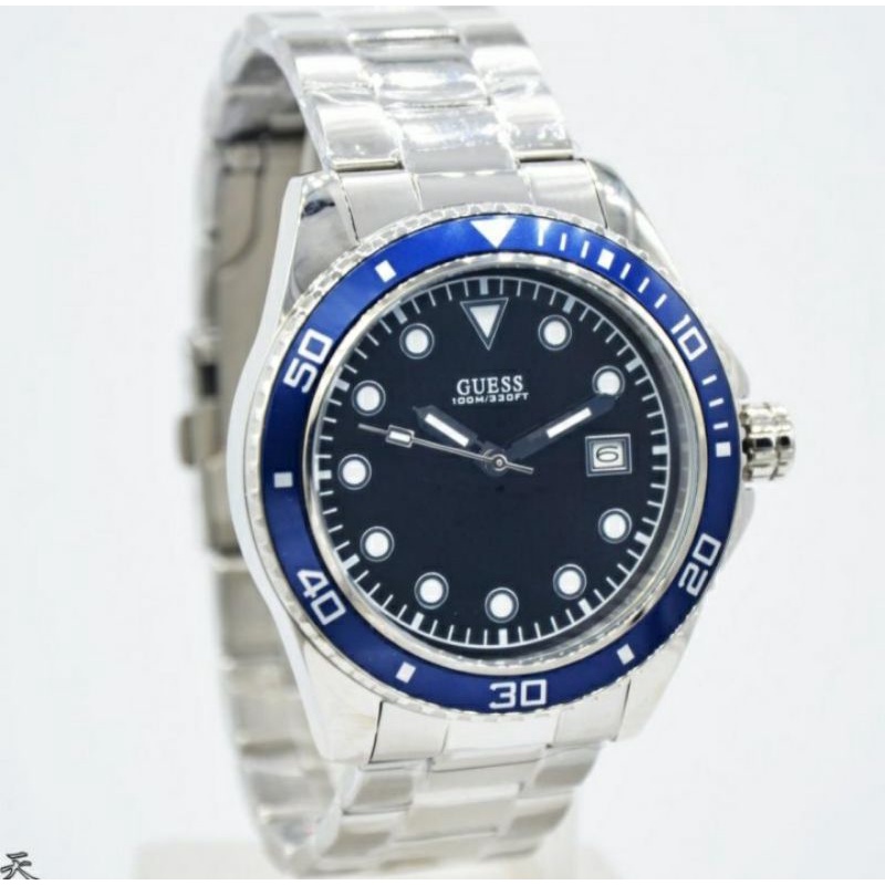 Jam Tangan Pria GUESS W1002G1 ORIGINAL-JAM TANGAN PRIA SILVER