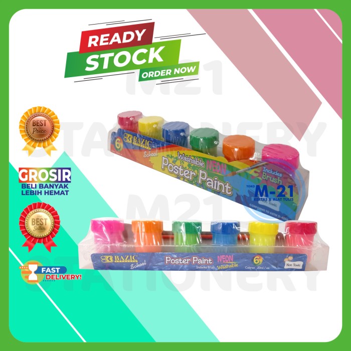 

BAZIC POSTER PAINT 6COLORS 2620 20ml