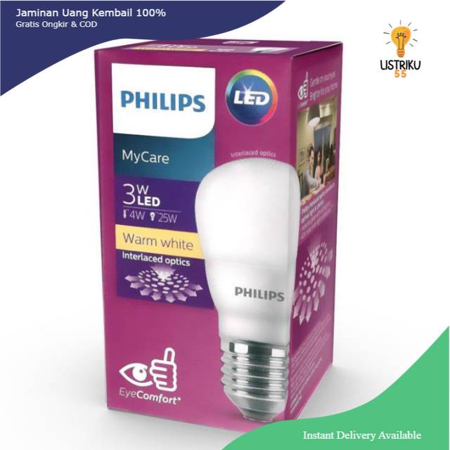 PHILIPS Lampu LED MyCare 3W Kuning Bolam LED Bulb My Care 3W WW